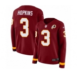 Women's Nike Washington Redskins #3 Dustin Hopkins Limited Burgundy Therma Long Sleeve NFL Jersey