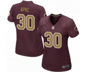 Women's Nike Washington Redskins #30 Troy Apke Game Burgundy Red Gold Number Alternate 80TH Anniversary NFL Jersey