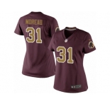 Women's Nike Washington Redskins #31 Fabian Moreau Limited Burgundy Red Gold Number Alternate 80TH Anniversary NFL Jersey
