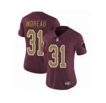 Women's Nike Washington Redskins #31 Fabian Moreau Vapor Untouchable Limited Burgundy Red Gold Number Alternate 80TH Anniversary NFL Jersey