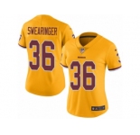 Women's Nike Washington Redskins #36 D.J. Swearinger Limited Gold Rush NFL Jersey