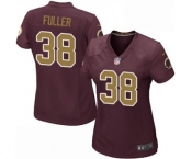 Women's Nike Washington Redskins #38 Kendall Fuller Game Burgundy Red Gold Number Alternate 80TH Anniversary NFL Jersey