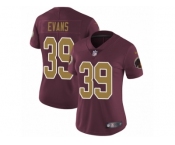 Women's Nike Washington Redskins #39 Josh Evans Burgundy Red Gold Number Alternate 80TH Anniversary Vapor Untouchable Limited Player NFL Jersey