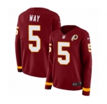 Women's Nike Washington Redskins #5 Tress Way Limited Burgundy Therma Long Sleeve NFL Jersey