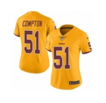 Women's Nike Washington Redskins #51 Will Compton Limited Gold Rush NFL Jersey
