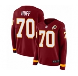 Women's Nike Washington Redskins #70 Sam Huff Limited Burgundy Therma Long Sleeve NFL Jersey