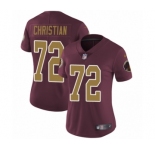 Women's Nike Washington Redskins #72 Geron Christian Burgundy Red Gold Number Alternate 80TH Anniversary Vapor Untouchable Limited Player NFL Jersey