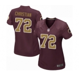 Women's Nike Washington Redskins #72 Geron Christian Game Burgundy Red Gold Number Alternate 80TH Anniversary NFL Jersey