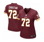 Women's Nike Washington Redskins #72 Geron Christian Game Burgundy Red Team Color NFL Jersey