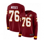 Women's Nike Washington Redskins #76 Morgan Moses Limited Burgundy Therma Long Sleeve NFL Jersey