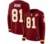 Women's Nike Washington Redskins #81 Art Monk Limited Burgundy Therma Long Sleeve NFL Jersey