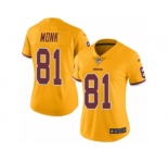 Women's Nike Washington Redskins #81 Art Monk Limited Gold Rush NFL Jersey