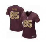 Women's Nike Washington Redskins #85 Vernon Davis Game Burgundy Red Gold Number Alternate 80TH Anniversary NFL Jersey