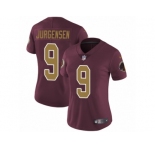 Women's Nike Washington Redskins #9 Sonny Jurgensen Vapor Untouchable Limited Burgundy Red Gold Number Alternate 80TH Anniversary NFL Jersey