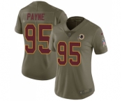 Women's Nike Washington Redskins #95 Da'Ron Payne Limited Olive 2017 Salute to Service NFL Jersey