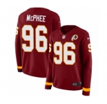 Women's Nike Washington Redskins #96 Pernell McPhee Limited Burgundy Therma Long Sleeve NFL Jersey