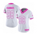 Women's Nike Washington Redskins #98 Matt Ioannidis Limited White Pink Rush Fashion NFL Jersey