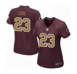 Women's Washington Redskins #23 Bryce Love Game Burgundy Red Gold Number Alternate 80TH Anniversary Football Jersey