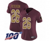 Women's Washington Redskins #26 Adrian Peterson Burgundy Red Gold Number Alternate 80TH Anniversary Vapor Untouchable Limited Player 100th Season Football