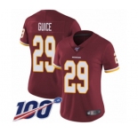 Women's Washington Redskins #29 Derrius Guice Burgundy Red Team Color Vapor Untouchable Limited Player 100th Season Football Jersey