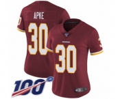 Women's Washington Redskins #30 Troy Apke Burgundy Red Team Color Vapor Untouchable Limited Player 100th Season Football Jersey