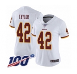 Women's Washington Redskins #42 Charley Taylor White Vapor Untouchable Limited Player 100th Season Football Jersey