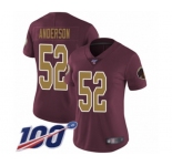 Women's Washington Redskins #52 Ryan Anderson Burgundy Red Gold Number Alternate 80TH Anniversary Vapor Untouchable Limited Player 100th Season Football Je
