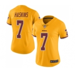 Women's Washington Redskins #7 Dwayne Haskins Limited Gold Rush Vapor Untouchable Football Jersey