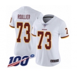 Women's Washington Redskins #73 Chase Roullier White Vapor Untouchable Limited Player 100th Season Football Jersey
