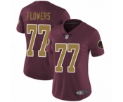 Women's Washington Redskins #77 Ereck Flowers Burgundy Red Gold Number Alternate 80TH Anniversary Vapor Untouchable Limited Player Football Jersey