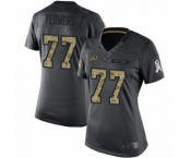 Women's Washington Redskins #77 Ereck Flowers Limited Black 2016 Salute to Service Football Jersey