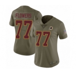 Women's Washington Redskins #77 Ereck Flowers Limited Olive 2017 Salute to Service Football Jersey