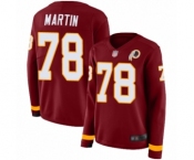 Women's Washington Redskins #78 Wes Martin Limited Burgundy Therma Long Sleeve Football Jersey