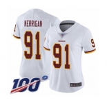 Women's Washington Redskins #91 Ryan Kerrigan White Vapor Untouchable Limited Player 100th Season Football Jersey