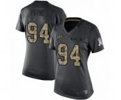 Women's Washington Redskins #94 Da'Ron Payne Limited Black 2016 Salute to Service Football Jersey