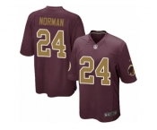 Youth Nike Washington Redskins #24 Josh Norman Game Burgundy Red Gold Number Alternate 80TH Anniversary NFL Jersey