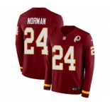 Youth Nike Washington Redskins #24 Josh Norman Limited Burgundy Therma Long Sleeve NFL Jersey