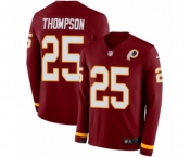 Youth Nike Washington Redskins #25 Chris Thompson Limited Burgundy Therma Long Sleeve NFL Jersey