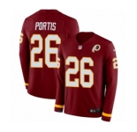 Youth Nike Washington Redskins #26 Clinton Portis Limited Burgundy Therma Long Sleeve NFL Jersey