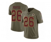 Youth Nike Washington Redskins #26 Clinton Portis Limited Olive 2017 Salute to Service NFL Jersey