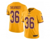 Youth Nike Washington Redskins #36 D.J. Swearinger Limited Gold Rush NFL Jersey