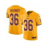 Youth Nike Washington Redskins #36 D.J. Swearinger Limited Gold Rush Vapor Untouchable NFL Jersey