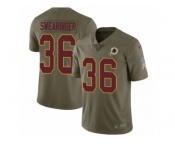 Youth Nike Washington Redskins #36 D.J. Swearinger Limited Olive 2017 Salute to Service NFL Jersey