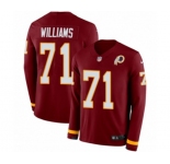 Youth Nike Washington Redskins #71 Trent Williams Limited Burgundy Therma Long Sleeve NFL Jersey