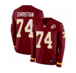 Youth Nike Washington Redskins #74 Geron Christian Limited Burgundy Therma Long Sleeve NFL Jersey