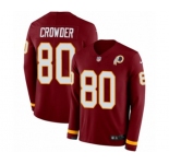 Youth Nike Washington Redskins #80 Jamison Crowder Limited Burgundy Therma Long Sleeve NFL Jersey
