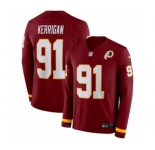 Youth Nike Washington Redskins #91 Ryan Kerrigan Limited Burgundy Therma Long Sleeve NFL Jersey