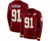 Youth Nike Washington Redskins #91 Ryan Kerrigan Limited Burgundy Therma Long Sleeve NFL Jersey