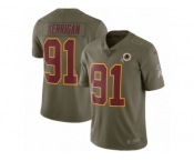 Youth Nike Washington Redskins #91 Ryan Kerrigan Limited Olive 2017 Salute to Service NFL Jersey