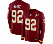 Youth Nike Washington Redskins #92 Stacy McGee Limited Burgundy Therma Long Sleeve NFL Jersey